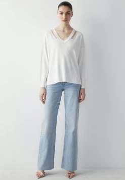 Ipekyol RELAXED FIT TRANSPARENT STRIPED - Strickpullover - Ecru -Frauen Geschäft 02b142db5e7245668c0b2e36f4edbbca