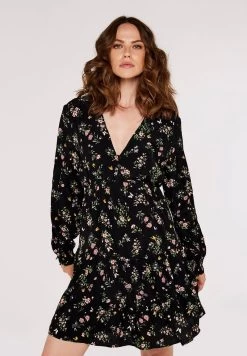 Apricot FLORAL TIERED - Blusenkleid - Black