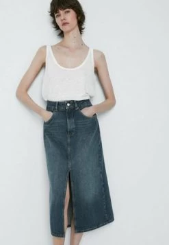 Glamorous STONEWASH SPLIT HIGH WAISTED - Jeansrock - Dark Blue Stonewash -Frauen Geschäft 09133500cb9646bf939da403b2ee4c2f