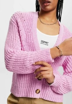 ESPRIT TAPE STITCH - Strickjacke - Lilac -Frauen Geschäft 09869f2a5ce84c769f1bc8cc55292163