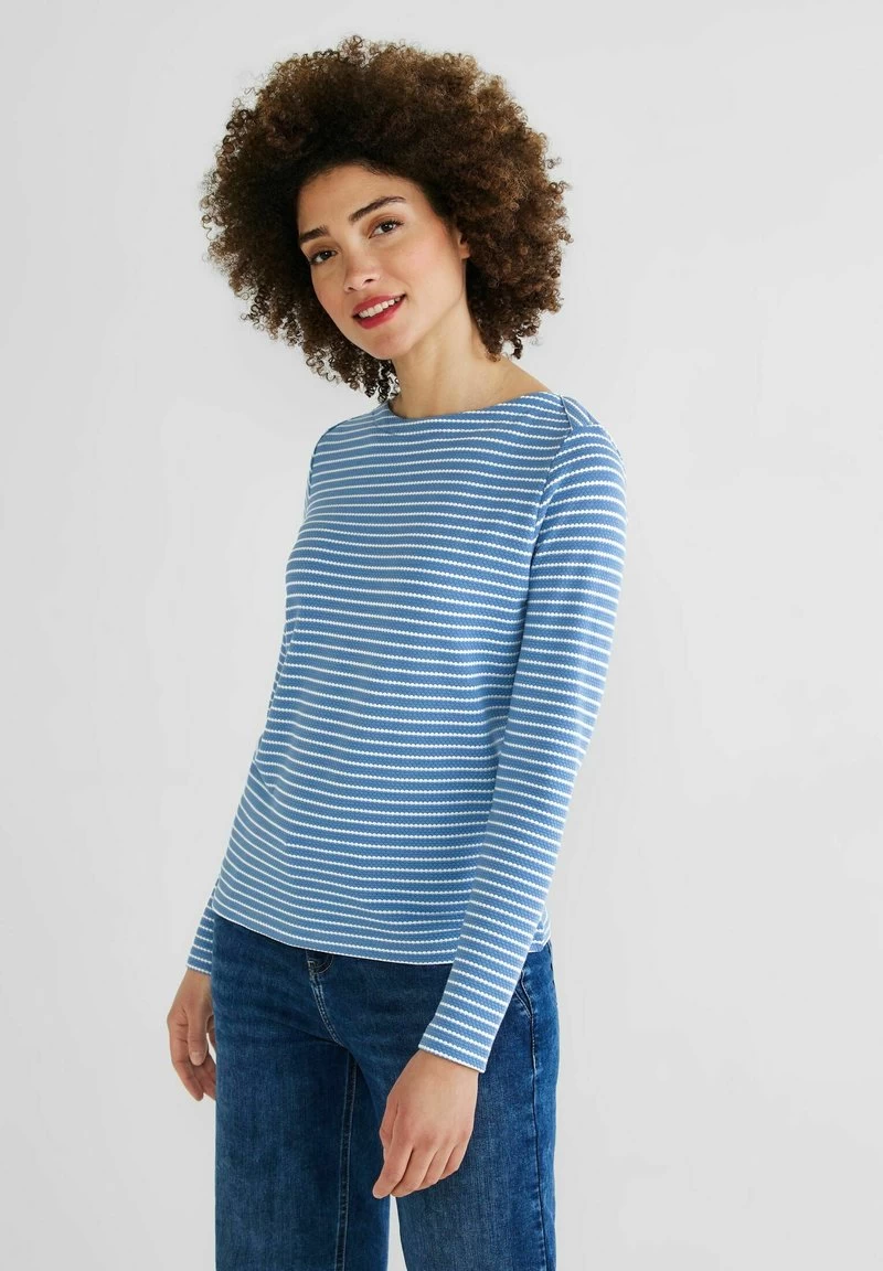 STREET ONE SOFTES STRUKTUR - Langarmshirt - Blau 3 STREET ONE SOFTES STRUKTUR - Langarmshirt - Blau
