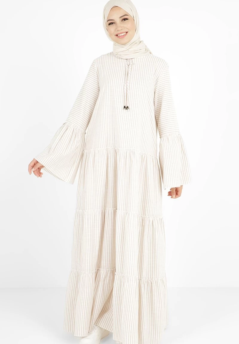 STRIPE - CREW NECK - MODEST - TAVIN - Maxikleid - Light Pink 3 STRIPE - CREW NECK - MODEST - TAVIN - Maxikleid - Light Pink