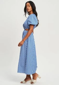 Calli HEDRA - Maxikleid - Cobalt Gingham -Frauen Geschäft 1a06e5a775a74520a6bddd09dfb7c229