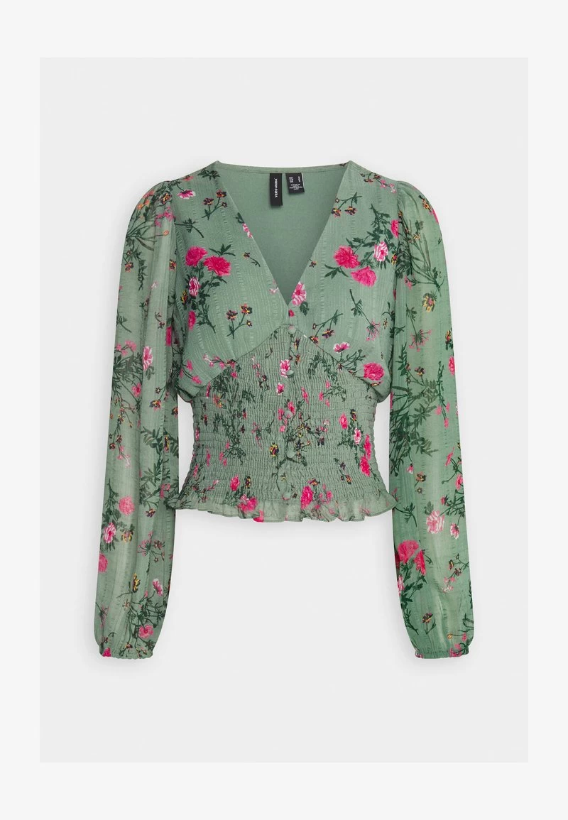 Vero Moda VMROSA V NECK SMOCK - Langarmshirt - Laurel Wreath 6 Vero Moda VMROSA V NECK SMOCK - Langarmshirt - Laurel Wreath – Bild 4