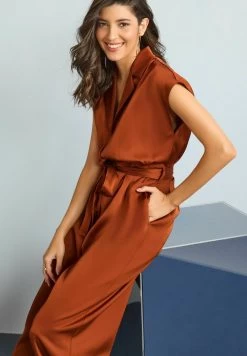 Next BELTED WIDE LEG STANDARD - Jumpsuit - Bronze Brown -Frauen Geschäft 229ee9daa2834254a376b45d703f519b