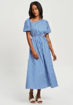 Calli HEDRA - Maxikleid - Cobalt Gingham