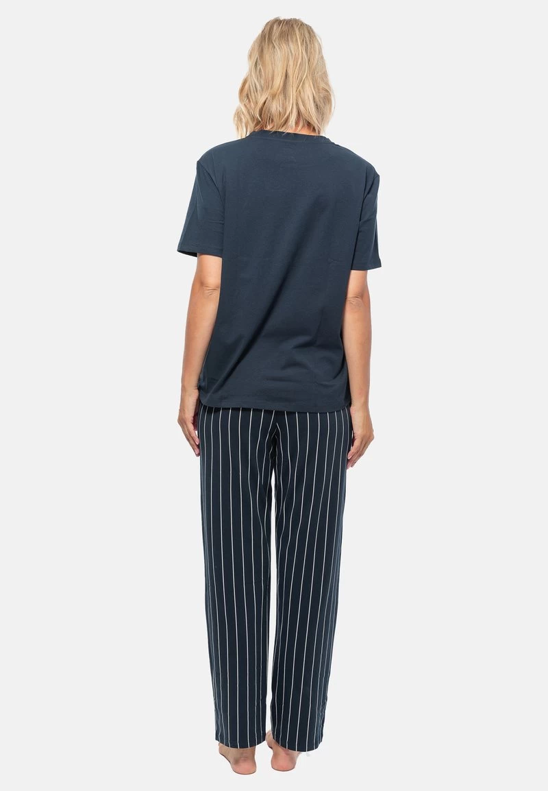 Schiesser ORGANIC - Nachtwäsche Set - Blau Gestreift Dunkelblau 4 Schiesser ORGANIC - Nachtwäsche Set - Blau Gestreift Dunkelblau – Bild 2