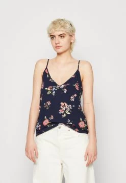 Vero Moda VMEASY SINGLET V NECK - Top - Navy/fiona