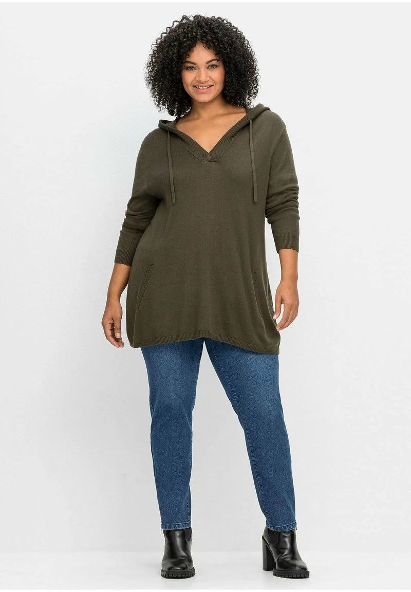 Sheego PULLOVER - Kapuzenpullover - Dunkeloliv 4 Sheego PULLOVER - Kapuzenpullover - Dunkeloliv – Bild 2