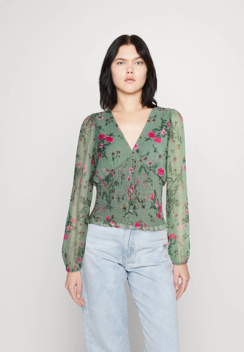 Vero Moda VMROSA V NECK SMOCK - Langarmshirt - Laurel Wreath 3 Vero Moda VMROSA V NECK SMOCK - Langarmshirt - Laurel Wreath
