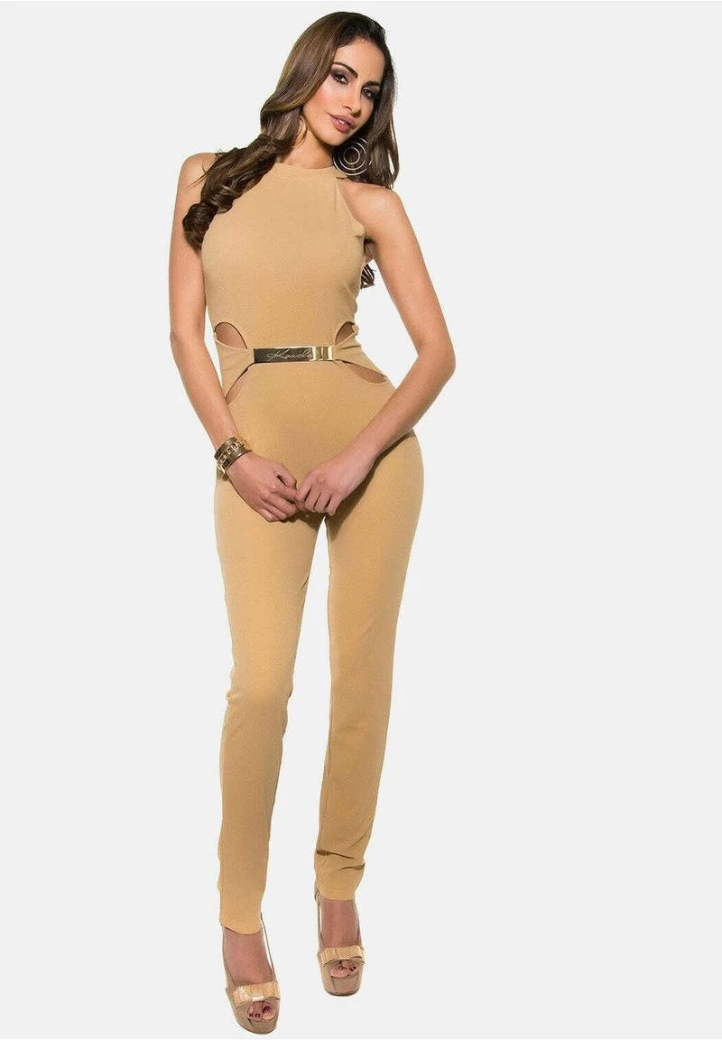 OVERALL MIT DEZENTEN CUT-OUTS - Jumpsuit - Beige 6 OVERALL MIT DEZENTEN CUT-OUTS - Jumpsuit - Beige – Bild 4