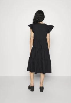 Vero Moda Petite VMJARLOTTE CALF SLIT DRESS - Freizeitkleid - Black -Frauen Geschäft 3fbe94c8aff546f7a244987ad5a83b26