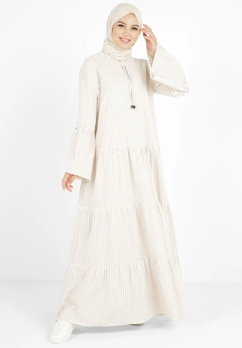 STRIPE - CREW NECK - MODEST - TAVIN - Maxikleid - Light Pink 4 STRIPE - CREW NECK - MODEST - TAVIN - Maxikleid - Light Pink – Bild 2