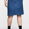 Sheego A-Linien-Rock - Blue Used Denim