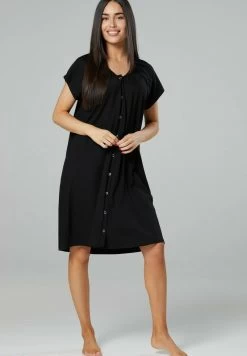 Happy Mama 2PACK - Nachthemd - Black Grey Melange With Stars -Frauen Geschäft 44a1b3fa9fd7453fa82b9394874c50a6