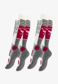 2 PAAR - Kniestrümpfe - Wollweiss Grau Rot -Frauen Geschäft 451578dc4d4543f594a3be5b2b1c289f 1