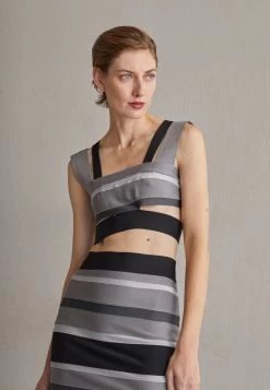 HERVE LEGER LAW ROACH BANDAGE CUTOUT CROP - Top - Ash