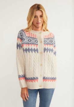 Usha MIT KNÖPFEN LYNNEA - Strickjacke - Beige Rot Blau -Frauen Geschäft 4d70b9d730a84be2a54f4940cda3a83b 1