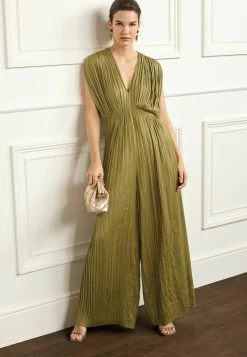 Next PLEATED SHORT SLEEVE STANDARD - Jumpsuit - Khaki Green