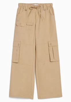 BERSHKA MULTIPOCKET WIDE LEG - Cargohose - Camel -Frauen Geschäft 51aa969def05434cbe441255bd222288