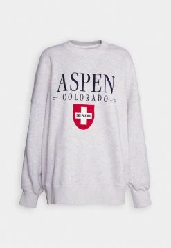 Abercrombie & Fitch THE SOFTAF MAX PATCH LONG SUNDAY CREW - Sweatshirt - Grey -Frauen Geschäft 52884fba9ae54c7782d03112348fbc0a