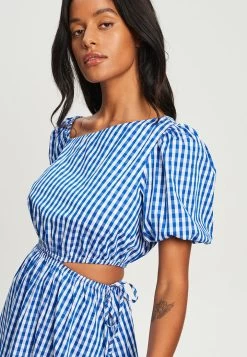 Calli HEDRA - Maxikleid - Cobalt Gingham -Frauen Geschäft 57b08238356647daa52d499134641873