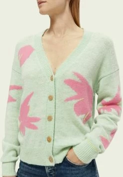 Scotch & Soda INTARSIA BOXY FIT - Strickjacke - Light Green/light Pink -Frauen Geschäft 5954c328921247cdb71cb06e9249b838