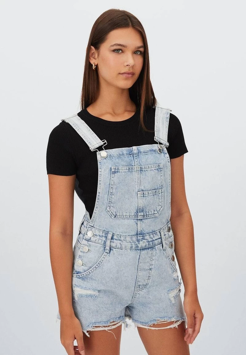 Stradivarius Latzhose - Light Blue 3 Stradivarius Latzhose - Light Blue