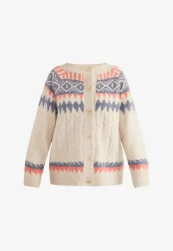 Usha MIT KNÖPFEN LYNNEA - Strickjacke - Beige Rot Blau -Frauen Geschäft 5bf41907705a424d950b9fb4a58a86d2