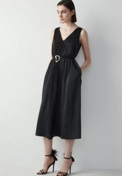 Ipekyol RELAXED FIT FABRIC MIX WITH METAL ACCESSORIES - Freizeitkleid - Black