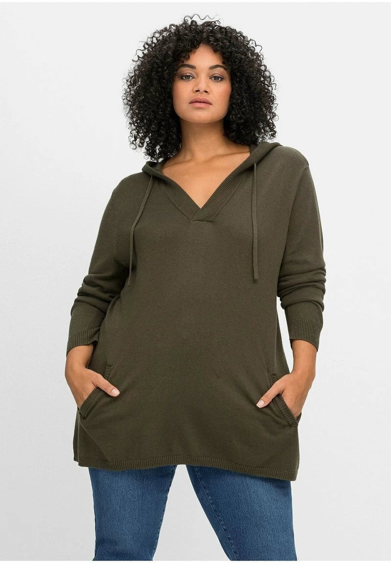 Sheego PULLOVER - Kapuzenpullover - Dunkeloliv 3 Sheego PULLOVER - Kapuzenpullover - Dunkeloliv