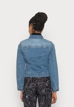 Pieces JACKET - Jeansjacke - Medium Blue Denim -Frauen Geschäft 5f190bf8a546486ab20f8fb7ea4fcb42