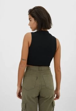 Stradivarius Top - Black -Frauen Geschäft 5fc511ddc02a418ca94a56515a484797