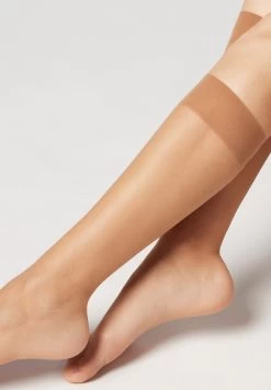 Calzedonia TRANSPARENTE KNIESTRÜMPFE 8 DENIER MIT KOMFORTBÜNDCHEN - Kniestrümpfe - Bronze