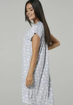 Happy Mama 2PACK - Nachthemd - Black Grey Melange With Stars -Frauen Geschäft 62e7c477782a43108f65cb90431e7918