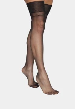 BLUEBELLA PLAIN TOP STOCKINGS - Overkneestrümpfe - Black -Frauen Geschäft 6392b12e201c4b9f871e4c1f5484682f