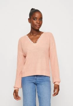 Vila VIOA V NECK - Strickpullover - Coral Cloud