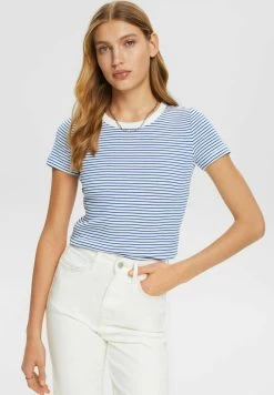 ESPRIT STRIPED - T-Shirt Print - Blue