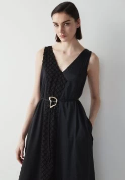 Ipekyol RELAXED FIT FABRIC MIX WITH METAL ACCESSORIES - Freizeitkleid - Black -Frauen Geschäft 732789ae459042c48b8d124ee1cad122
