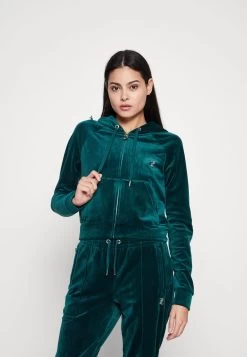 Juicy Couture MADISON HOODIE WITH BRANDING - Sweatjacke - Rain Forest
