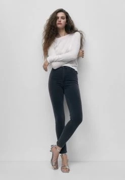 PULL & BEAR HIGH WAIST - Jeans Skinny Fit - Dark Grey -Frauen Geschäft 75d0fc4f7001463ebb2caf9b777bd1af