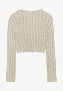 PULL & BEAR CROPPED OPEN - Strickpullover - Stone -Frauen Geschäft 79cc31540ae0493da9e2690ee8fe60a4