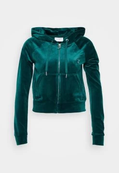 Juicy Couture MADISON HOODIE WITH BRANDING - Sweatjacke - Rain Forest -Frauen Geschäft 885b773ea66f45aa9eee1d7d02beb17a