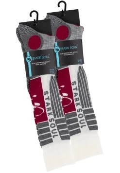 2 PAAR - Kniestrümpfe - Wollweiss Grau Rot -Frauen Geschäft 8e807eab123548568b417bbe37ad1f6e