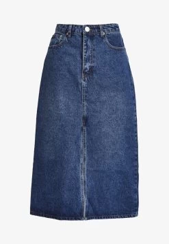 Glamorous STONEWASH SPLIT HIGH WAISTED - Jeansrock - Dark Blue Stonewash