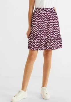 STREET ONE MIT ZICK-ZACK-PRINT - A-Linien-Rock - Rot