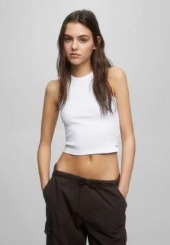 RIBBED CROP - Top - Real Black -Frauen Geschäft 9a06af1ff6f548af8d3ed944b4575314