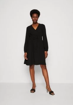 Marc O'Polo DRESS FEMININ STYLE DEEP V-NECK FITTED WAIST - Freizeitkleid - Black