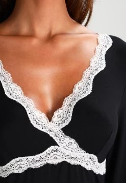 Anna Field HEIDI LONG SLEEVES VISCOSE NIGHTDRESS - Nachthemd - Black -Frauen Geschäft 9cbb26f39b384778a8a395532fe9436b