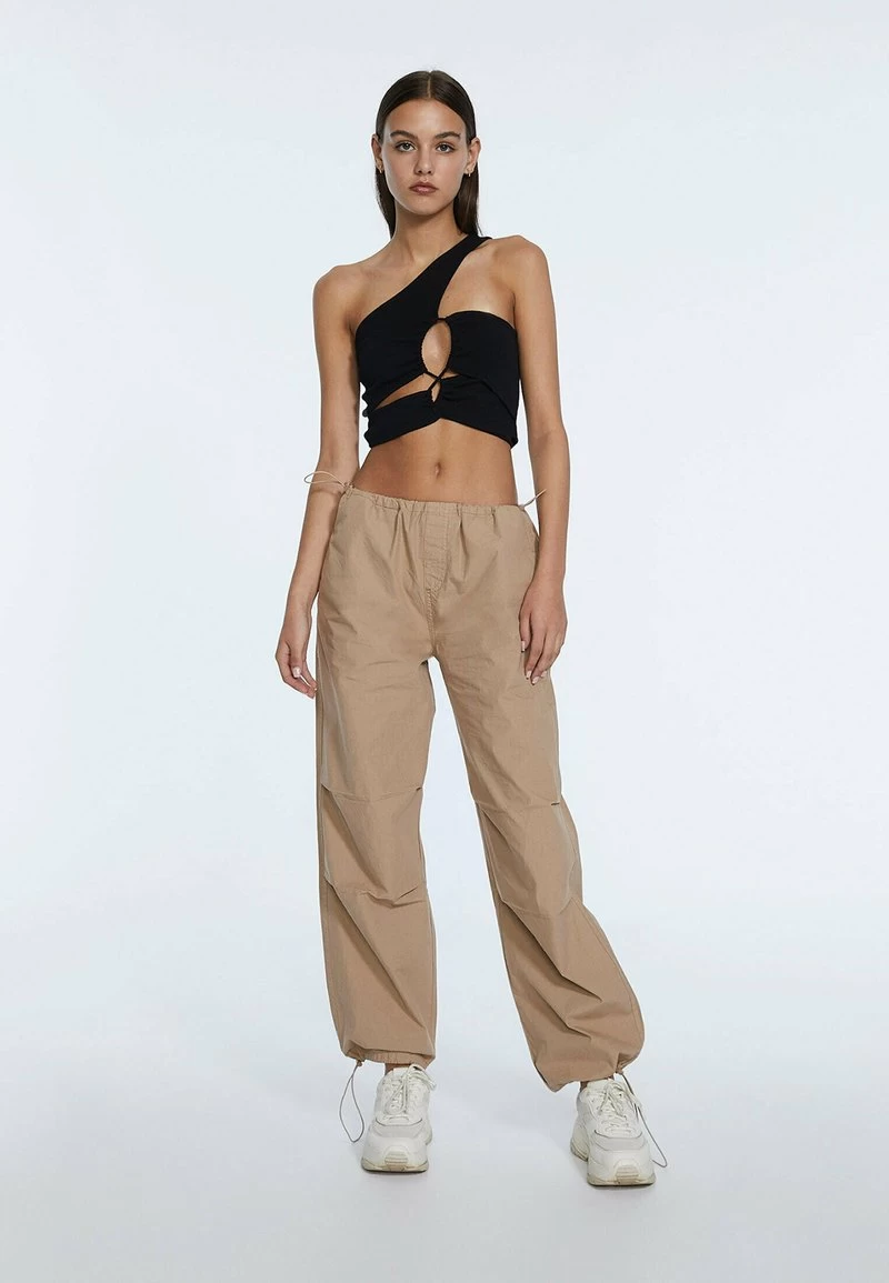 Stradivarius PARACHUTE POPELIN - Jogginghose - Stone 4 Stradivarius PARACHUTE POPELIN - Jogginghose - Stone – Bild 2